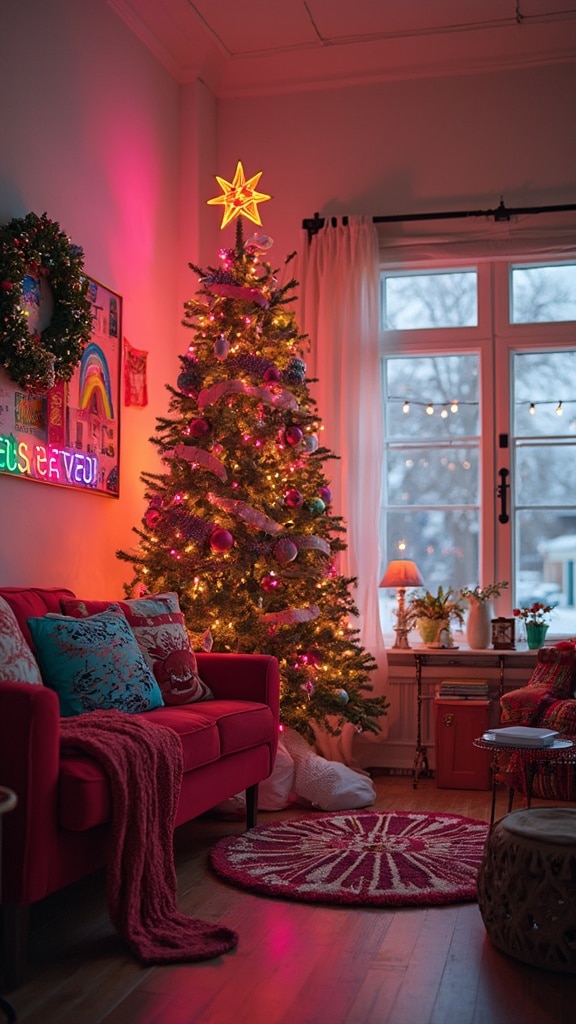 Bright and Cheerful Neon Holiday