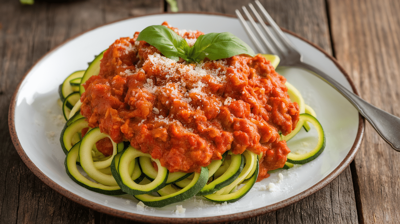 Keto Bolognese with Zucchini Ribbons Recipe