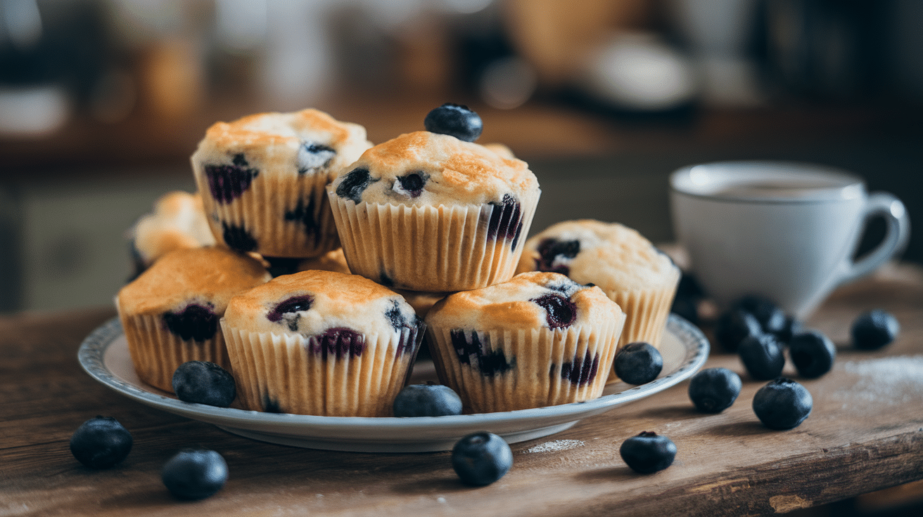 Fluffy Blueberry Pancake Muffins Recipe