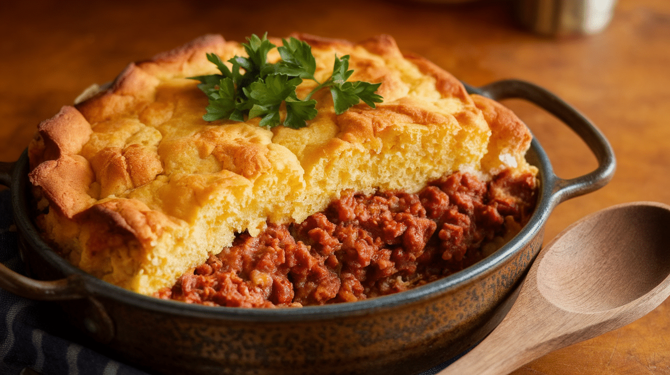 Savory Sloppy Joe Cornbread Casserole