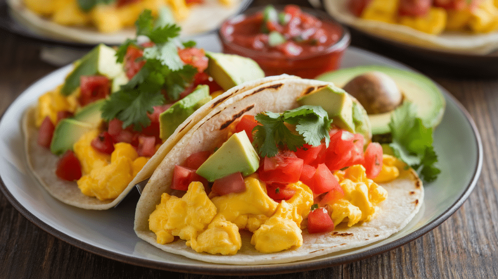 Savory Breakfast Tacos with Scrambled Eggs and Avocado