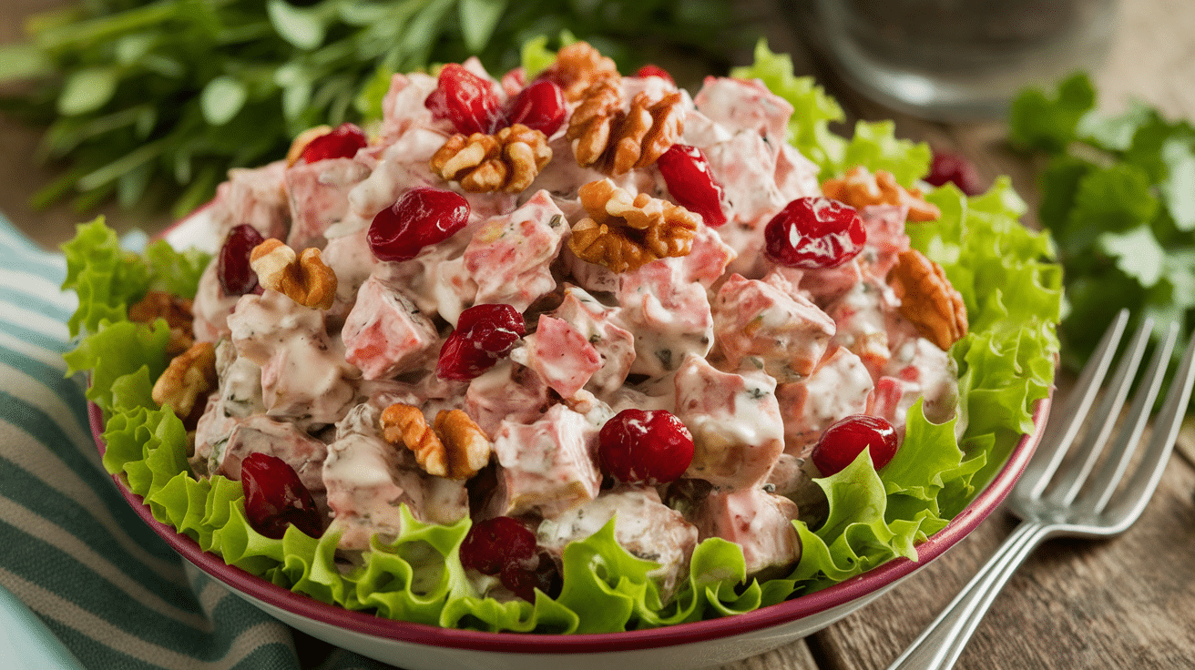 Savory Turkey Salad with Cranberries and Walnuts