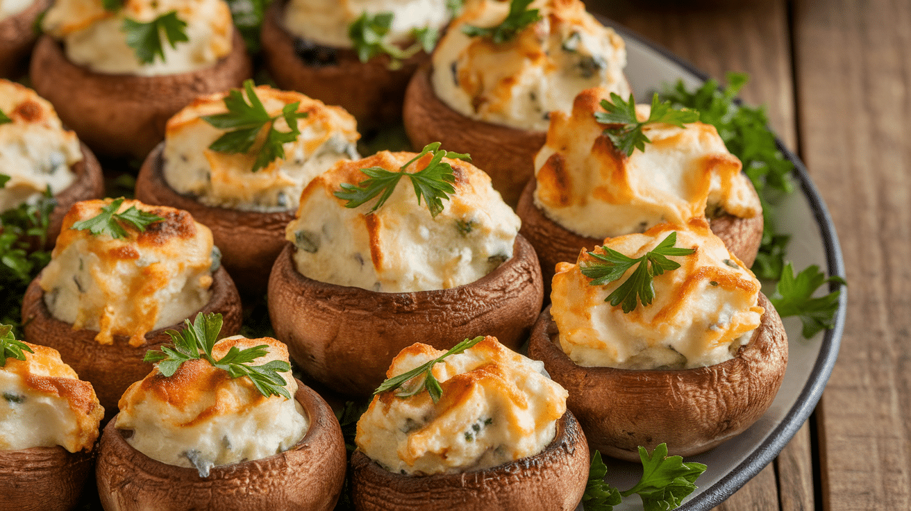 Savory Stuffed Mushrooms with Cream Cheese and Herbs