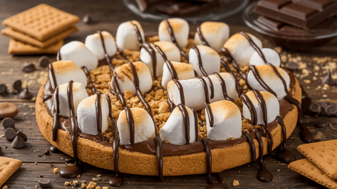 Decadent S'mores Dessert Pizza