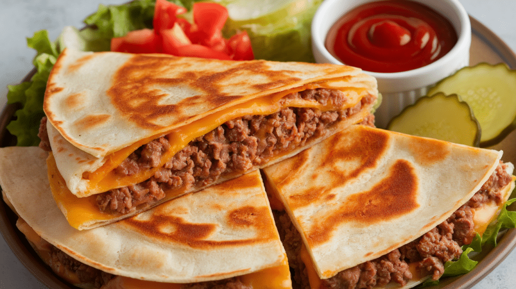 Savory Cheeseburger Quesadillas Recipe