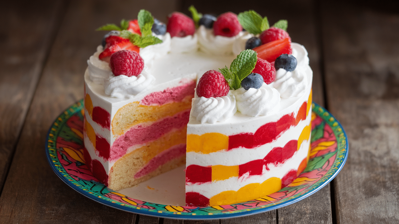 Colorful Jello Poke Cake Recipe