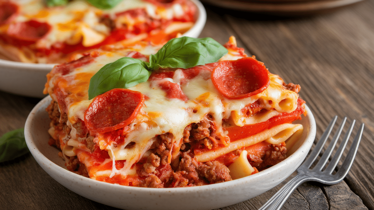 Hearty Crockpot Pizza Casserole Recipe