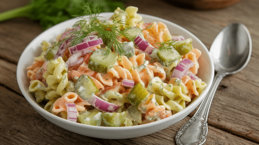 Tangy Dill Pickle Pasta Salad Recipe