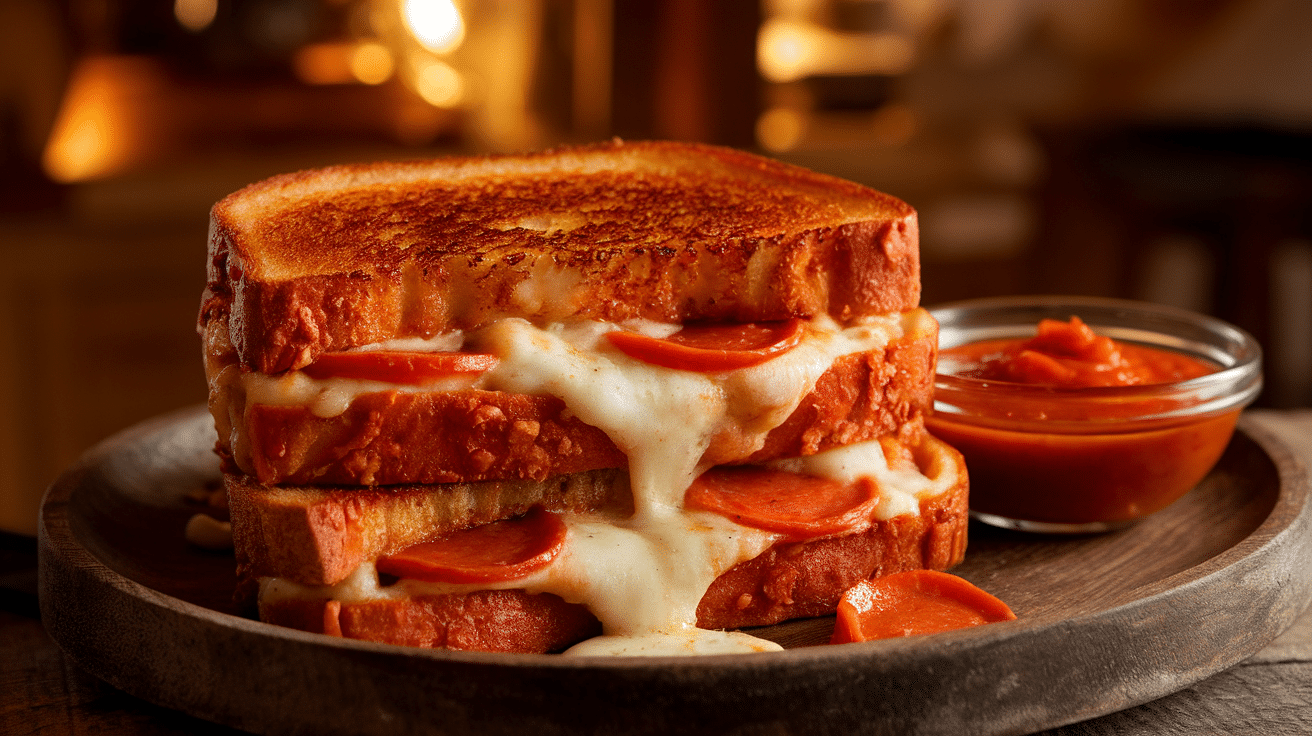 Delicious Pizza Grilled Cheese Sandwich