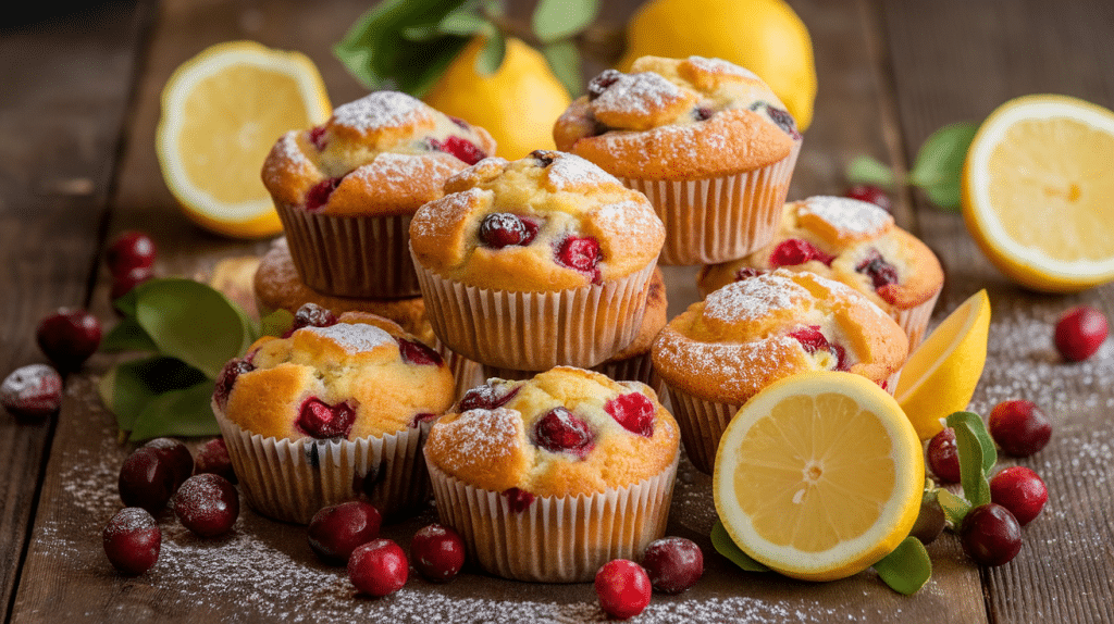 Zesty Lemon Cranberry Muffins Recipe