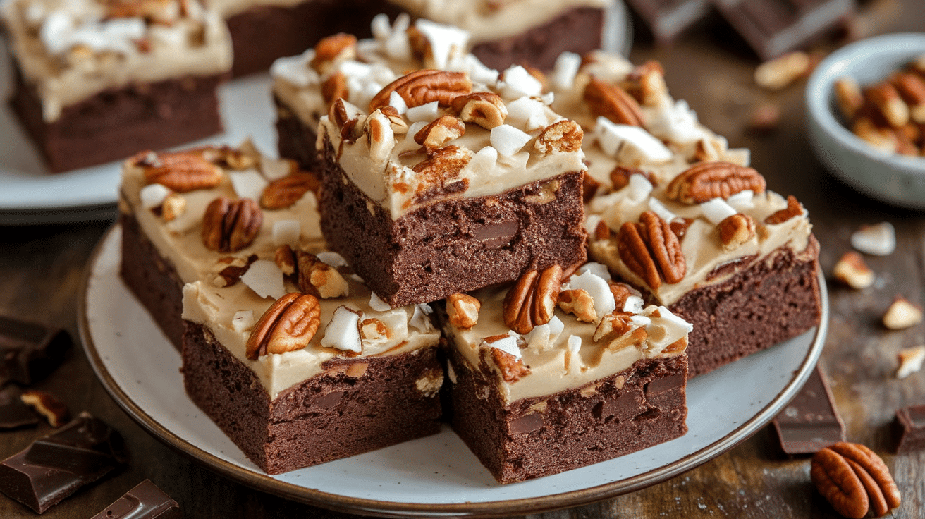 Decadent German Chocolate Brownies