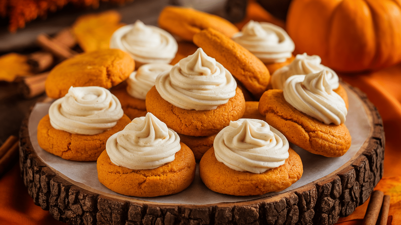 Soft and Spiced Pumpkin Cookies with Cream Cheese Frosting