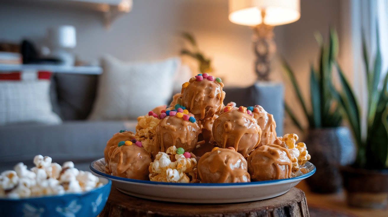 Sticky and Sweet Peanut Butter Popcorn Balls