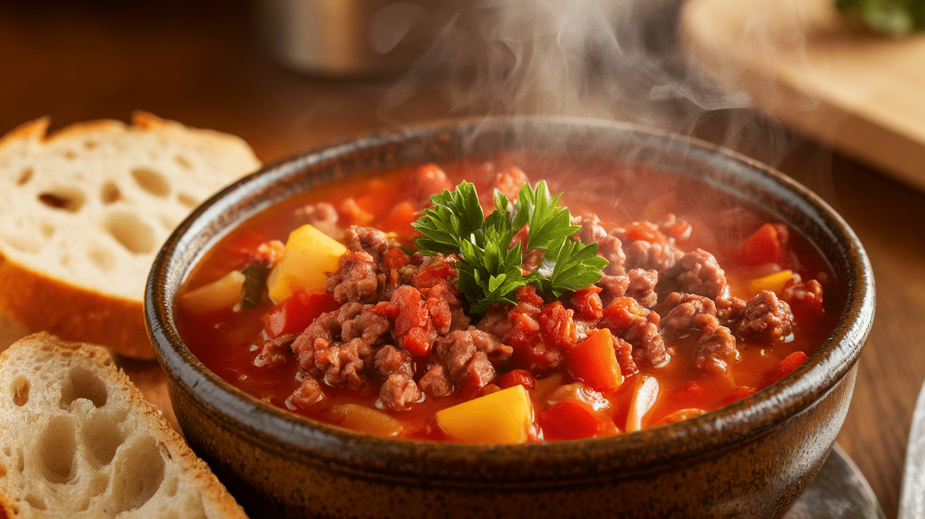 Hearty Hamburger Soup Recipe