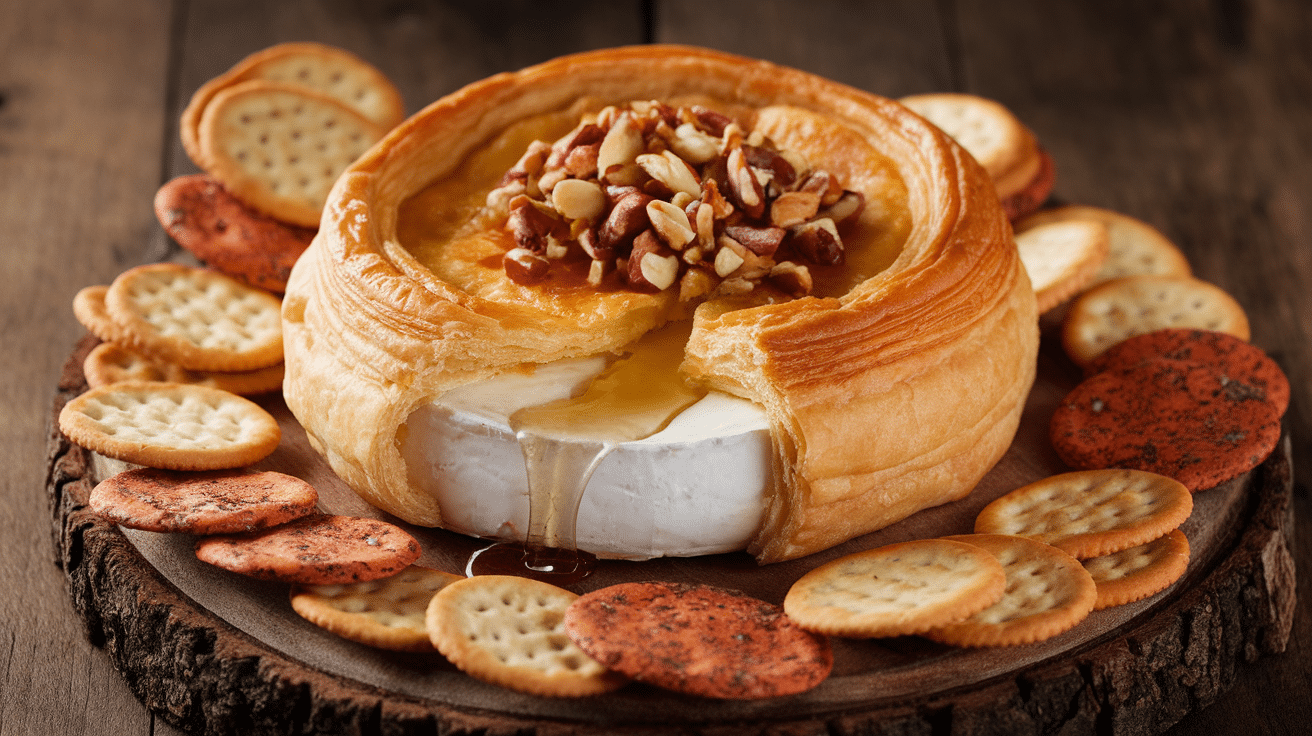 Deliciously Baked Brie with Honey and Nuts