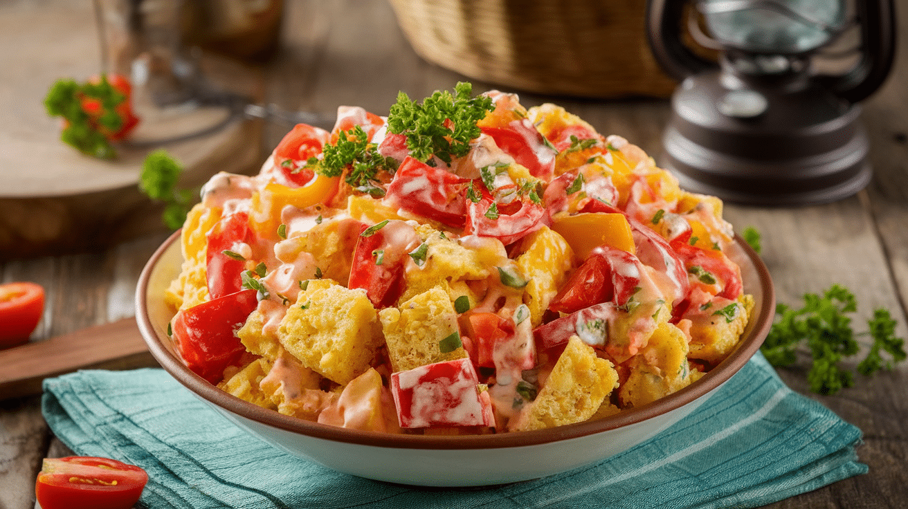 Hearty Cornbread Salad with Fresh Vegetables