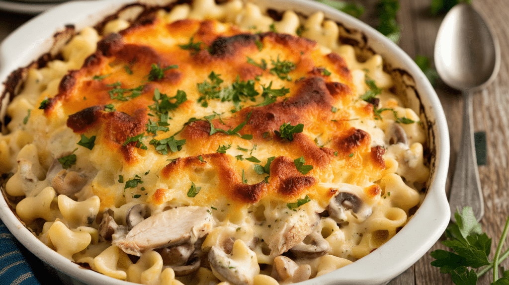 Creamy Chicken Tetrazzini Bake Recipe