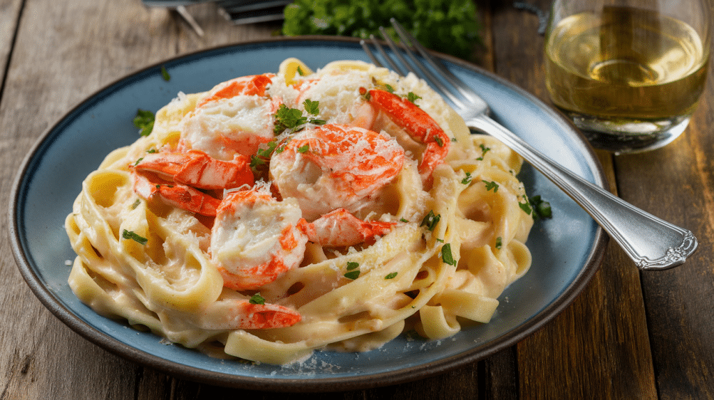 Creamy Crab Fettuccine Alfredo