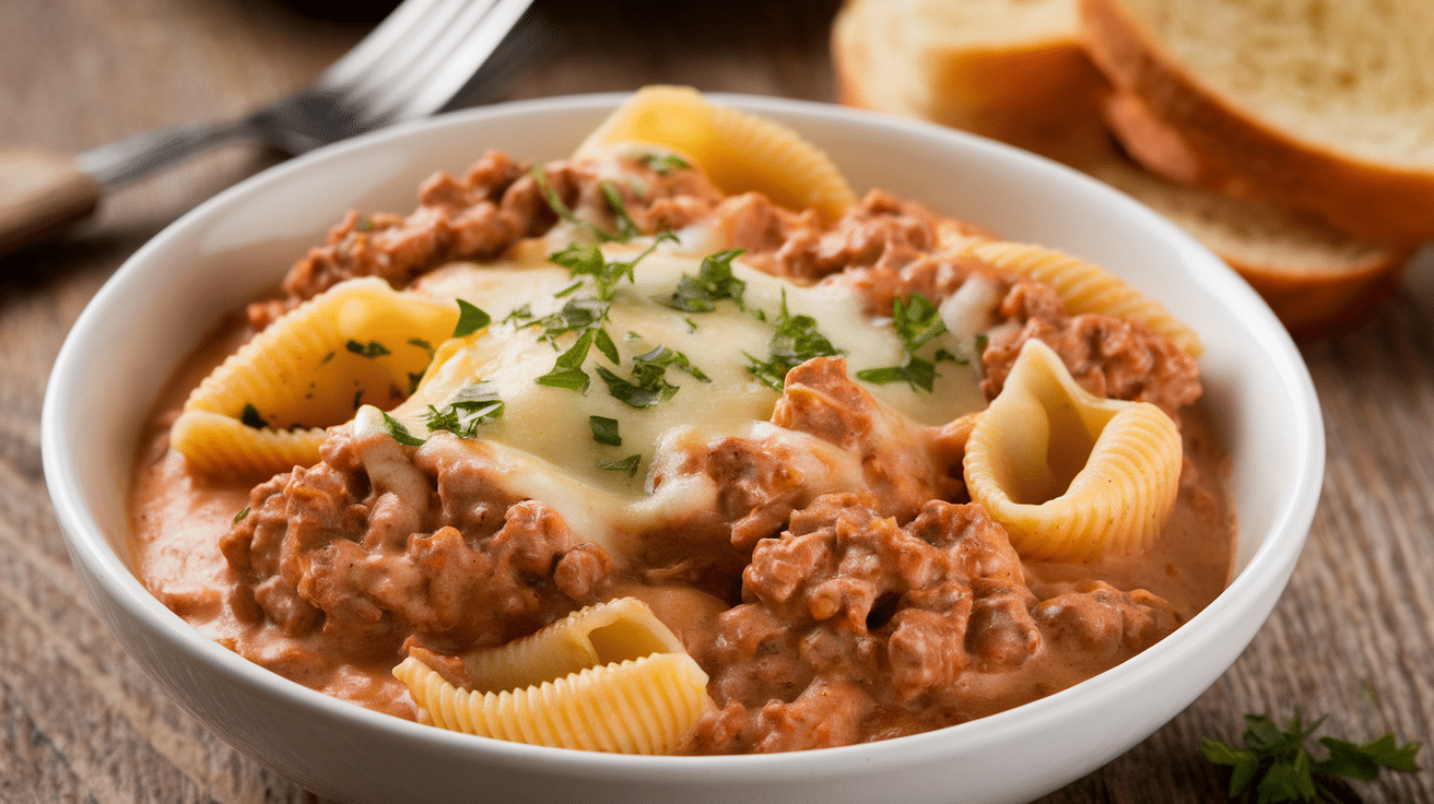 Creamy Beef and Shells: A Comforting Pasta Delight