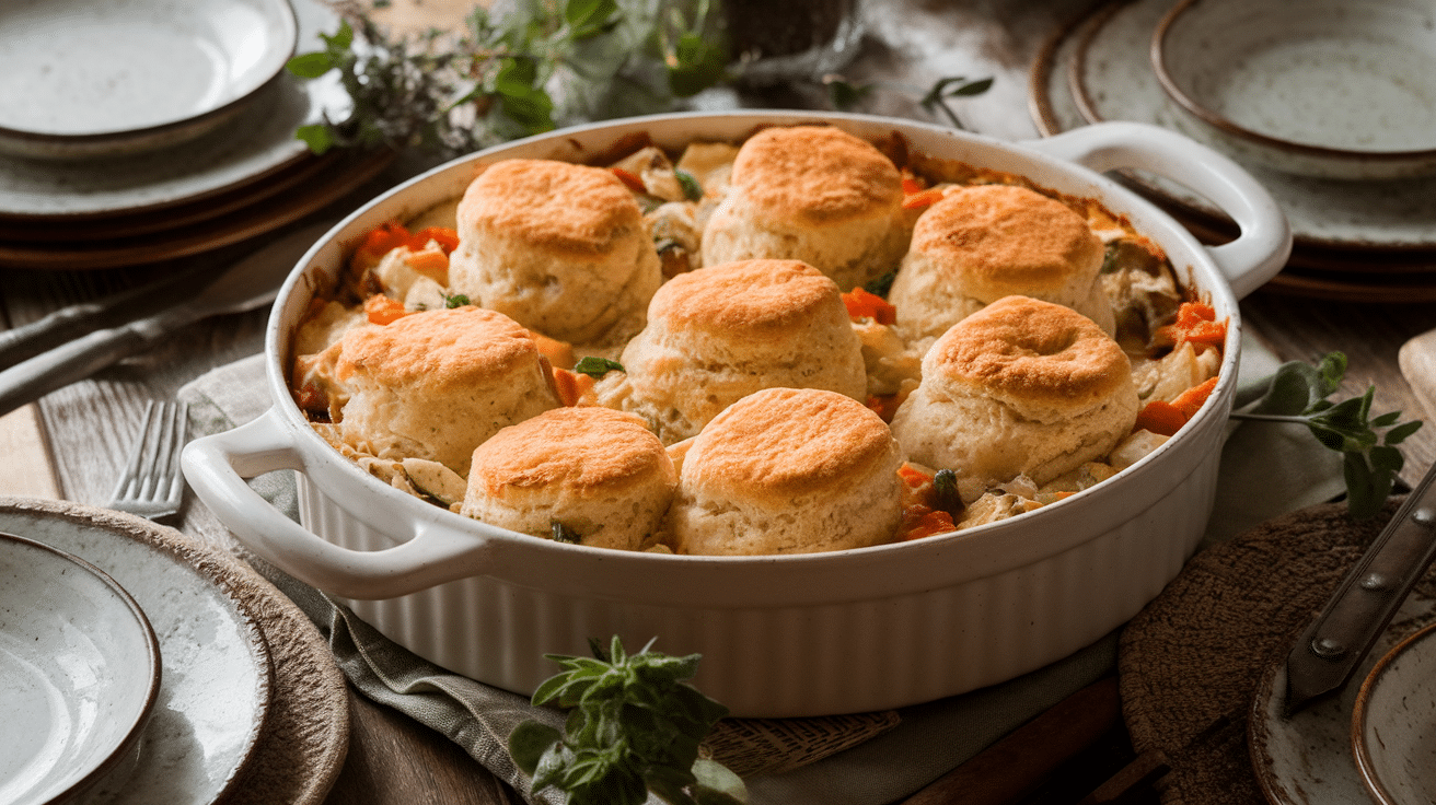 Savory Chicken and Biscuit Casserole Recipe