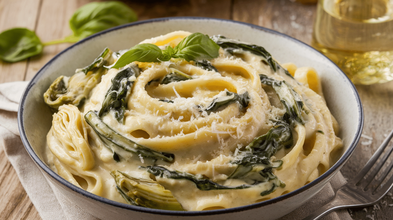 Creamy Spinach Artichoke Pasta Recipe