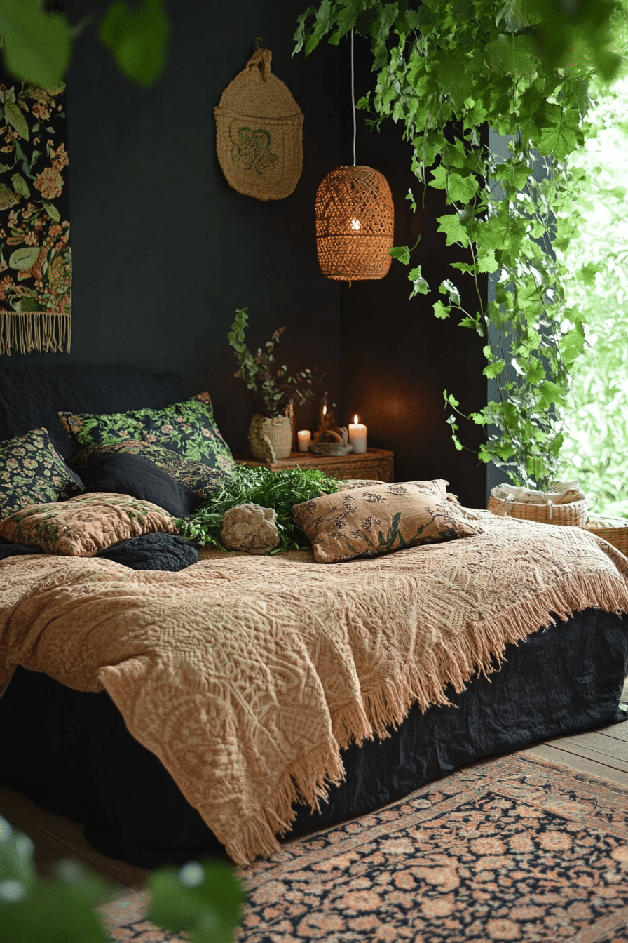 19 Black Boho Bedroom Ideas That Perfectly Balance Dark and Light