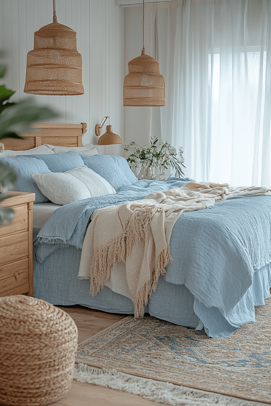 19 Light Blue Boho Bedroom Ideas for a Fresh and Inviting Aesthetic