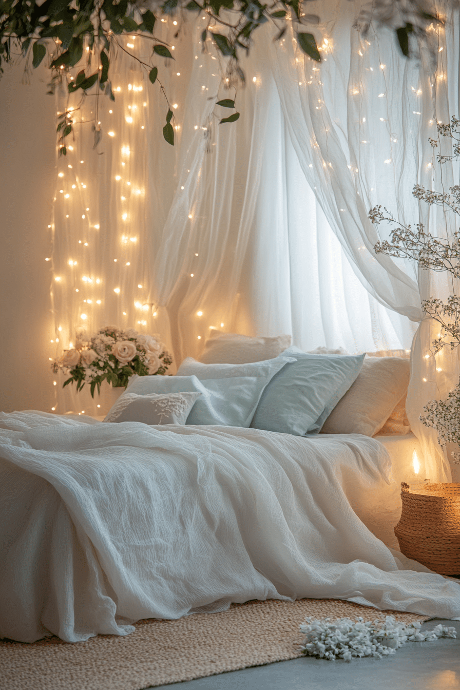 20 Boho Bedroom with Curtain Lights for a Stylish and Soothing Retreat