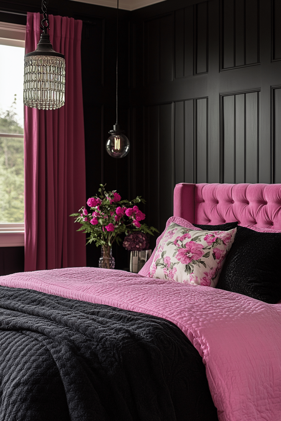 20 Pink and Black Bedroom Ideas to Transform Your Room Into a Statement Space