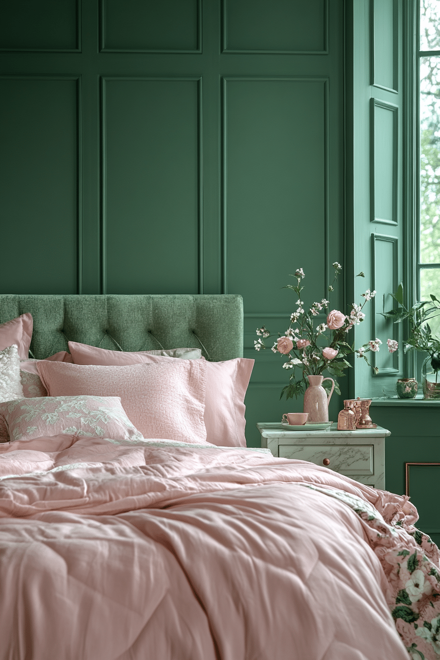 20 Green and Pink Bedroom Ideas for a Bold and Beautiful Design