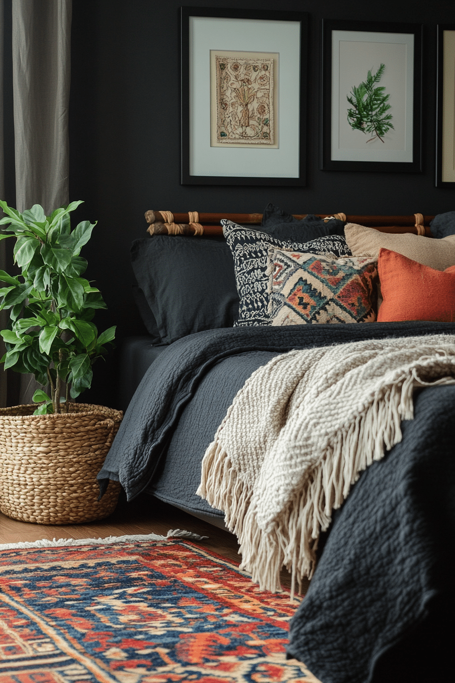 19 Black Boho Bedroom Ideas That Perfectly Balance Dark and Light