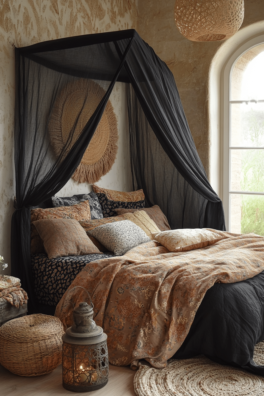 19 Black Boho Bedroom Ideas That Perfectly Balance Dark and Light