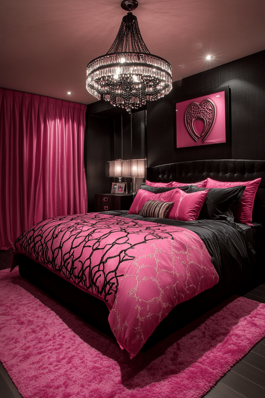 20 Pink and Black Bedroom Ideas to Transform Your Room Into a Statement Space