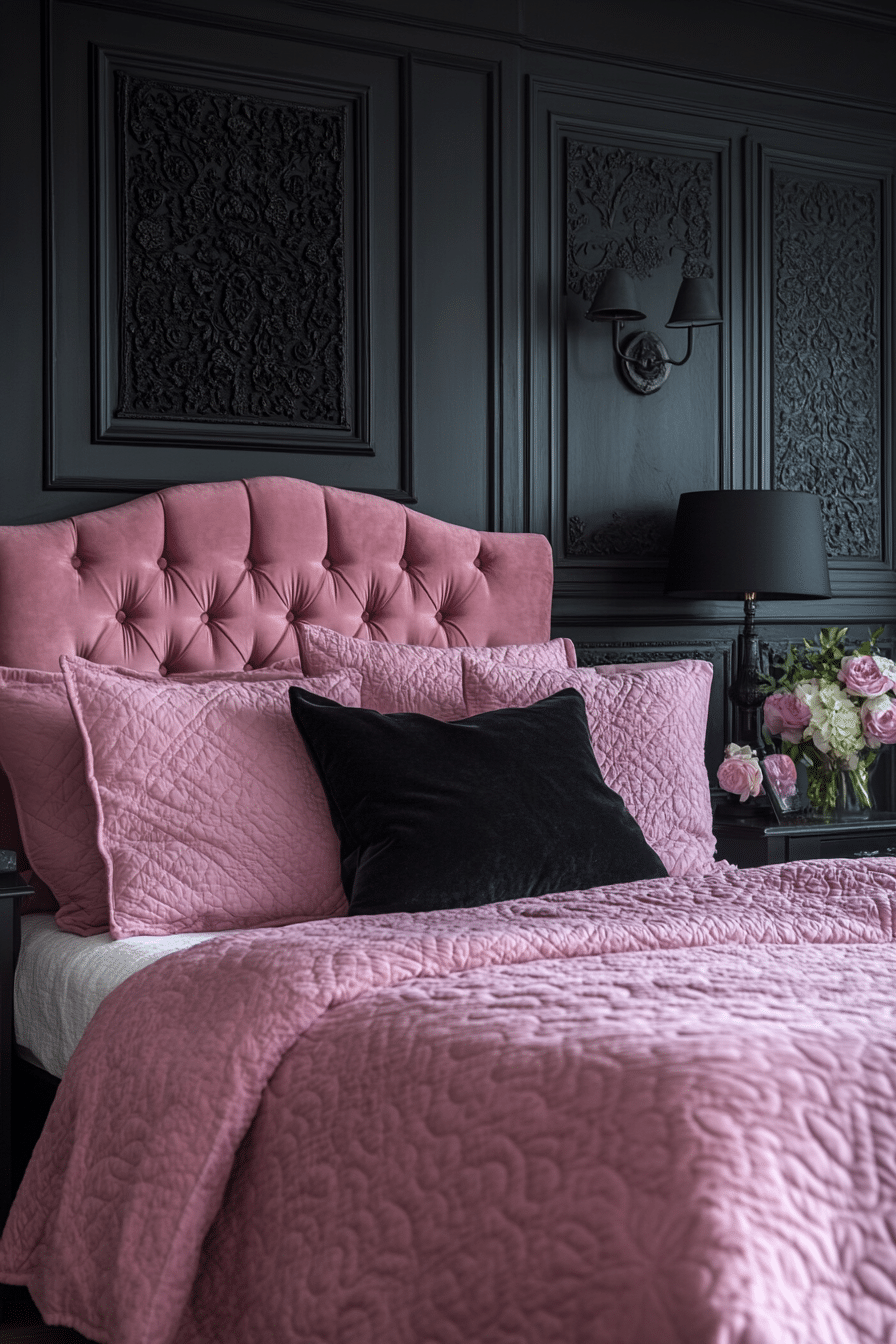 20 Pink and Black Bedroom Ideas to Transform Your Room Into a Statement Space