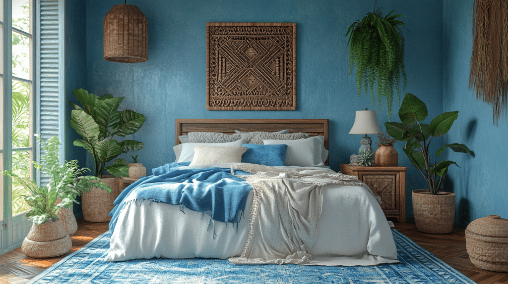 light blue boho bedroom ideas