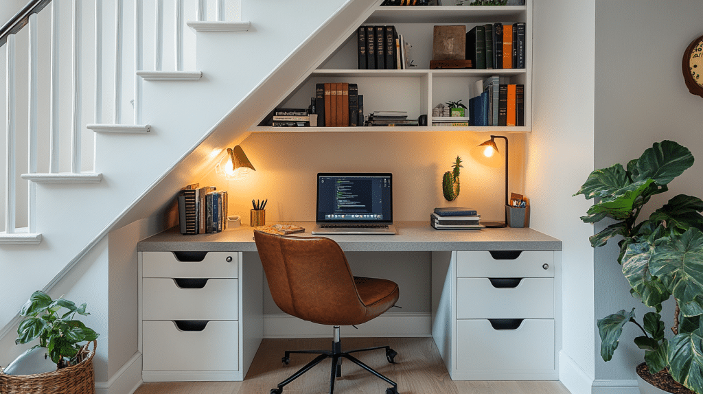 staircase storage under stairs