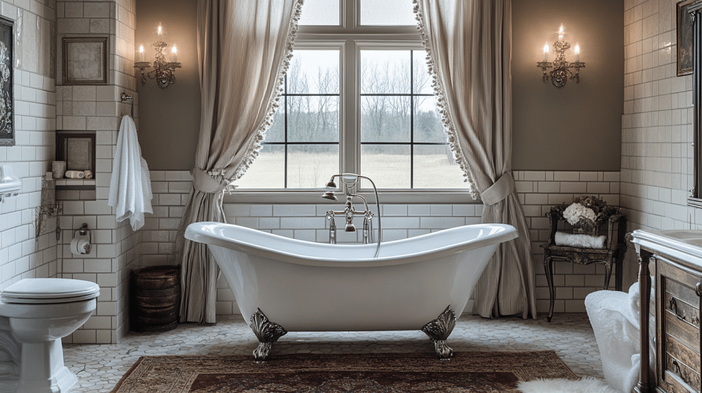 vintage modern master bath