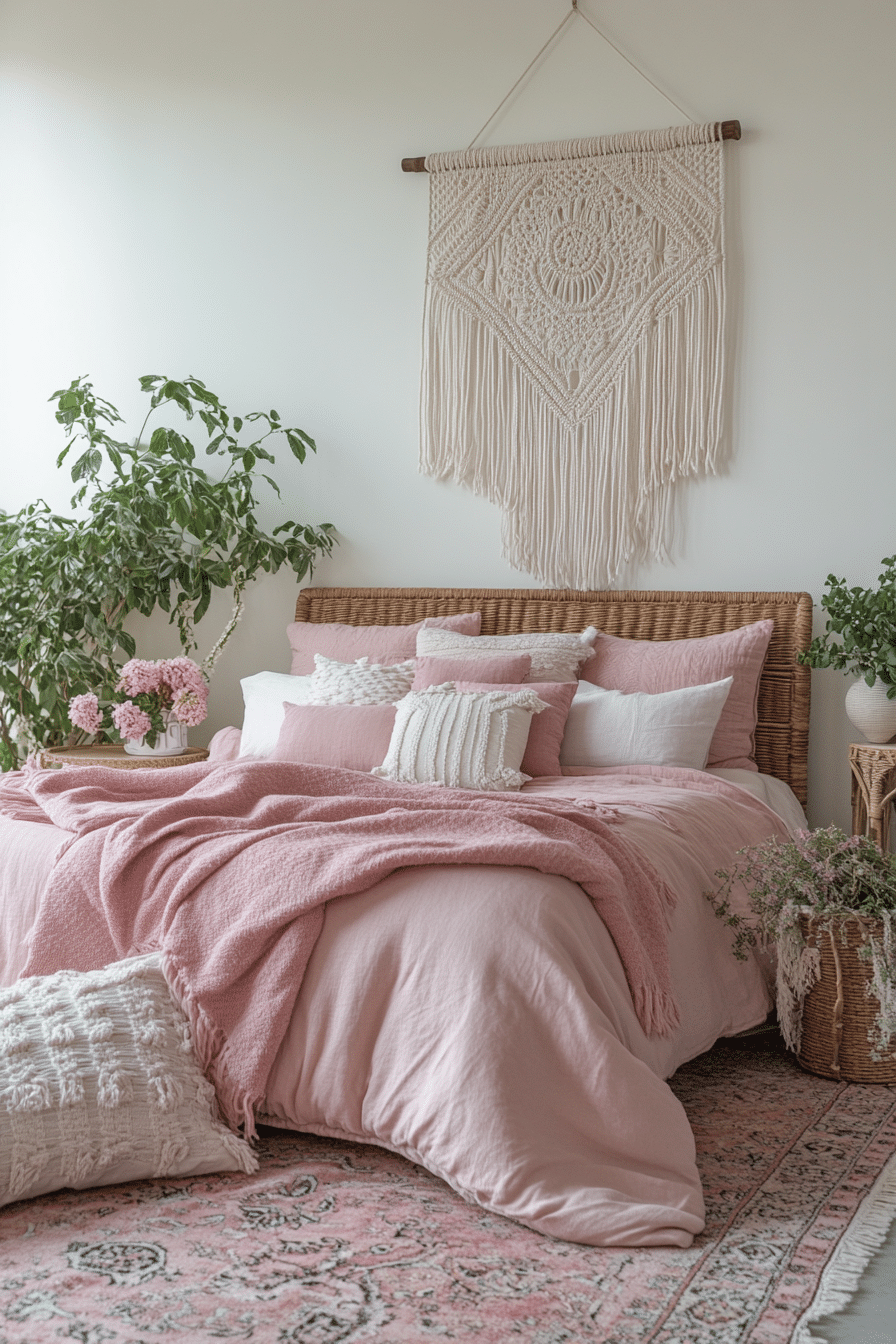 20 Pink Boho Bedroom Ideas to Craft a Relaxing, Feminine Sanctuary