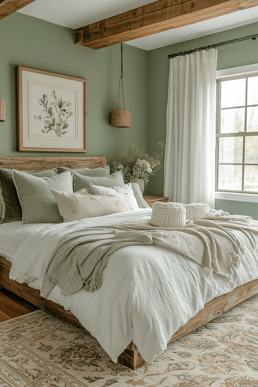 25 Sage Green Farmhouse Bedroom Ideas to Reflect Nature and Simplicity