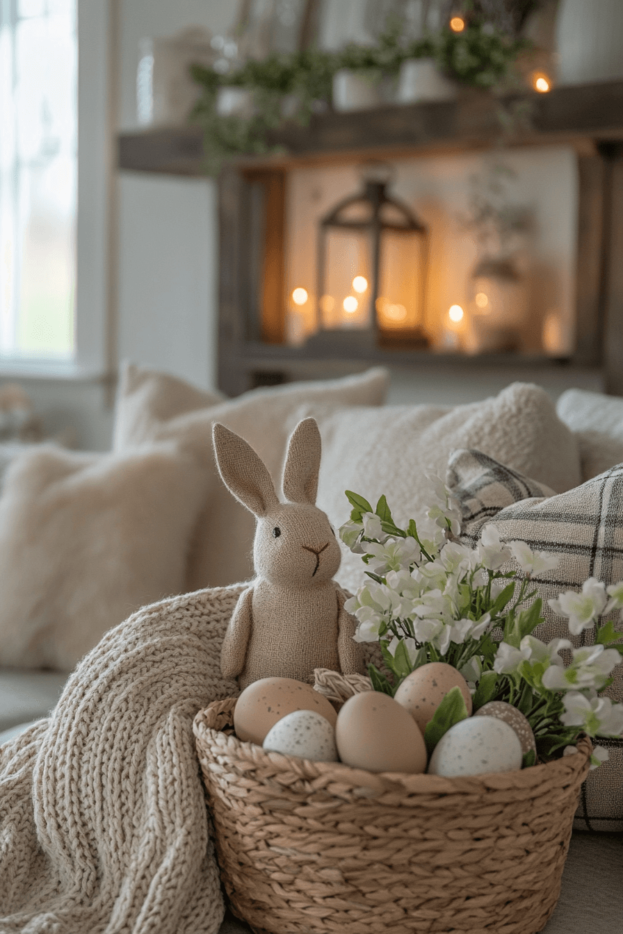 25 Easter Living Room Decor Ideas for a Colorful and Cozy Setup