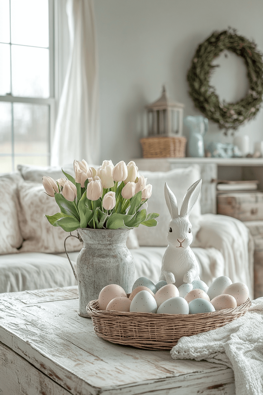 25 Easter Living Room Decor Ideas for a Colorful and Cozy Setup