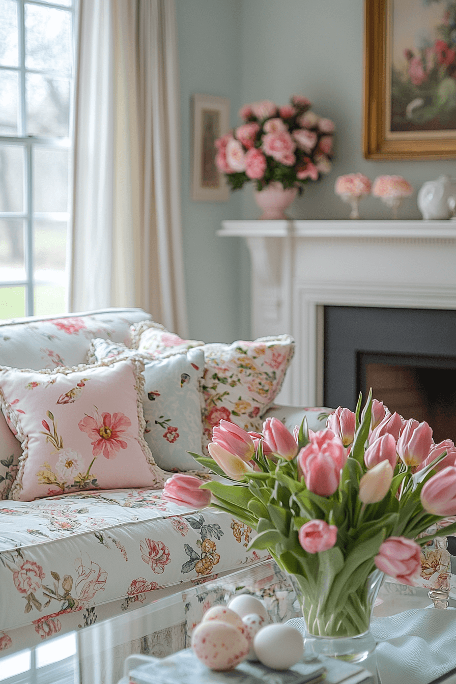 25 Easter Living Room Decor Ideas for a Colorful and Cozy Setup