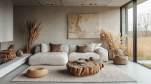 modern boho living room